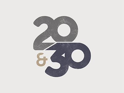 20&30 2030 20s and 30s logo number logo numbers thirty twenty young adult group