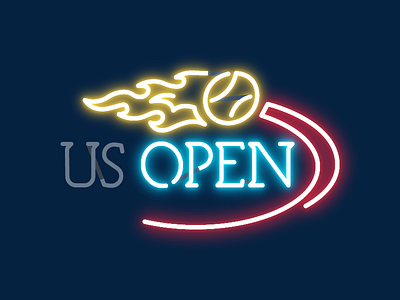 US Open daily doodle fedderer nadal neon neon sign open sign tennis tennis ball us open wimbledon