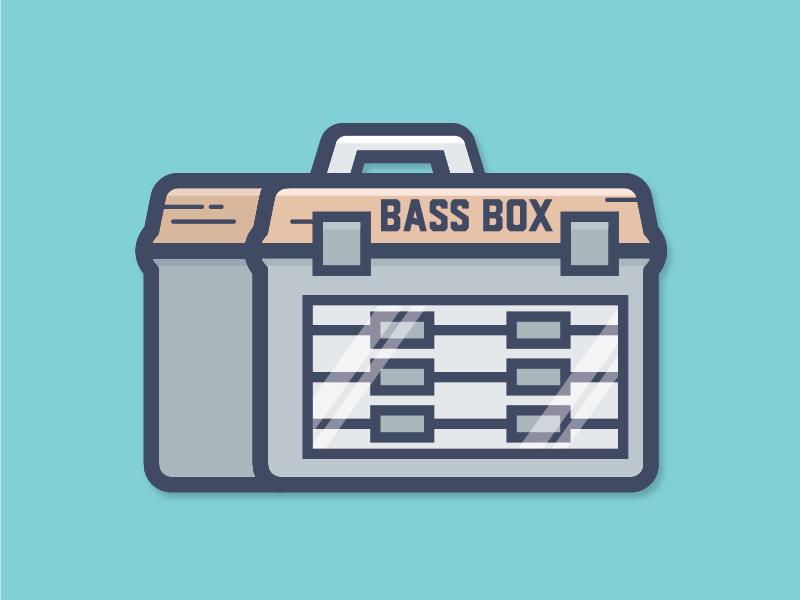 Bass Box de516n 516design sticker fish box tackle box largemouth bass fishing fishing bass
