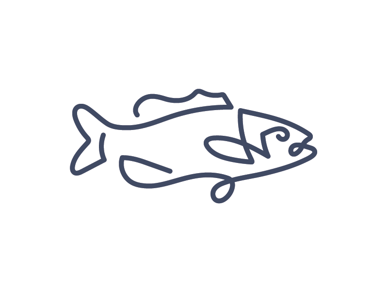 Fish on a line line logo largemouth bass fishing fish line drawing
