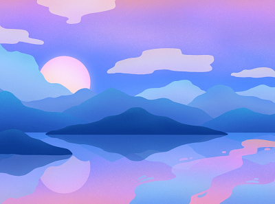 Blue Sunset illustration