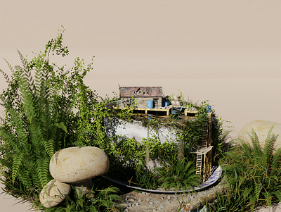 Abandoned Cup House 3d 3ddesign 3dmodeling blender design environment environmentdesign gamedesign