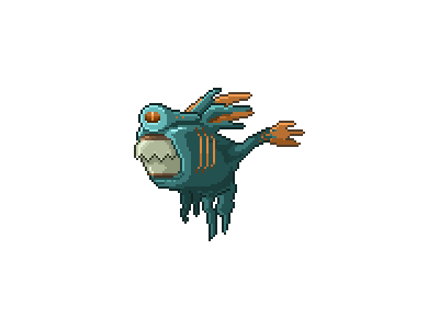 Halcyon 6: Alien Fish Monstah alien animation gameart gamedev gif halcyon6 loop pixelart sprite