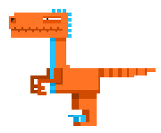Daily Dinosaur - Velociraptor 8 bit daily dinosaur digital dinosaur juan carlos solon kickpixel photoshop pixel pixel art velociraptor