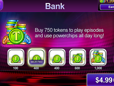 Bank screen for mobile game app gameapp mobile mobileapp