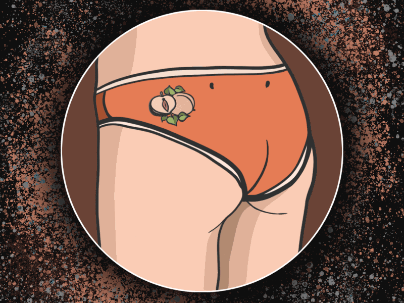 Pink panties with a peach. For Veronica. adobe after effects adobe illustrator adobe photoshop adobeafter effects animation design exlusive friend fruit fruit. collection. gif illustration move my work paint panties peach pink sister tenderness