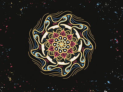 Mandala #2 adobe photoshop black mandala collection ethnic graphic design ice illustration life mandala merch ocean painting sample sea water