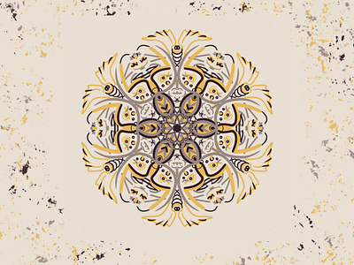 Mandala #3 adobe adobe photoshop bee butterfly collection ethnic graphic design mandala merch moths painting picture yellow
