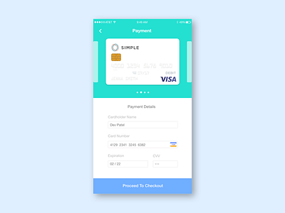 Daily UI #002 - Credit Card Checkout challenge daily ui ecommerce mobile design payment shopping simplistic ui ui design user interface ux visa
