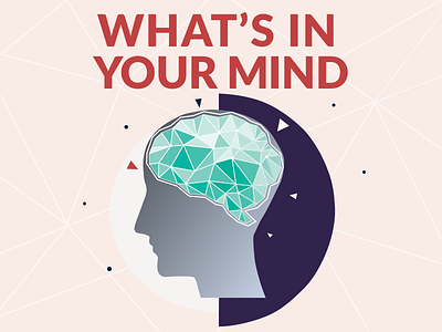 "What's In Your Mind" Podcast Logo brain brand branding company identity logo logo design logotype mark mental health mind wordmark