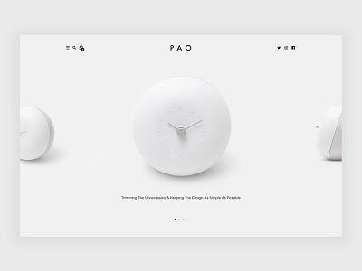 Pao Clock clock design ecommerce minimal pao simplicity ui ux web design white