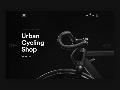SD Downtown Cycling Shop bike black cycling design minimal ui ux web design