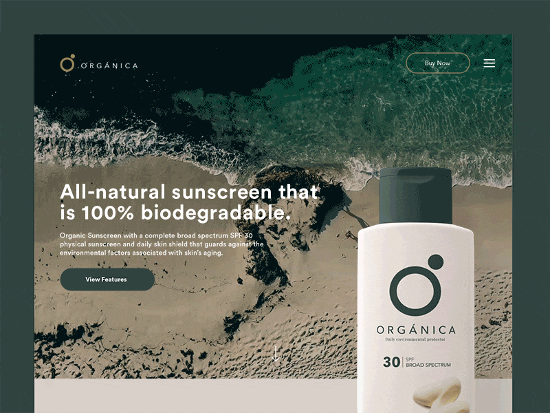 Orgánica Sunscreen design drone logo organic sunscreen ui ux video web design