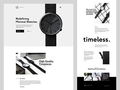 Lehft Watches black and white clean design minimal simple time ui ux watch watches web web design
