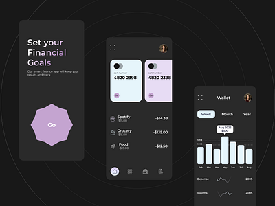 Finance app app design graphic design mob mobile ui ux vector