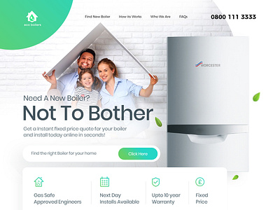 Eco Boiler Landing Website Redesign design experience landing ui ux ux web design webdesign