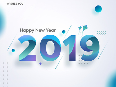 Wishes you a Very Happy New Year design illustration landing presentation typography ui vector webdesign