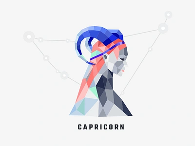 Capricorn adobe illustrator polygon graphics woman zodiac signs