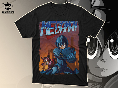 Megaman T-shirt Design anime animetshirt cartoon design gametshirt graphic design illustration mercandisedesign merchdesign shirt tee teedesign tshirt tshirtdesign vector