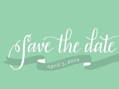 Save the date calligraphy handlettering