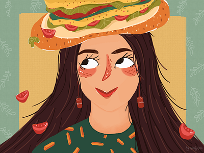 Eternal Burger burger cola design food fries girl iiiustrator tomato