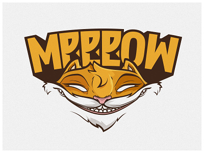 Meeeow animal aro cat illustration orange typo vector