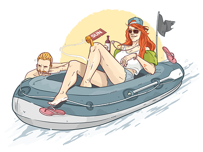 Boat Illustration WAMS 2015 aro aroone berlin boat christianschupp illustration summer sun swim vector wams
