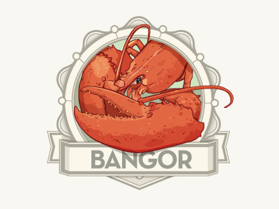 Bangor badges bangor icon illustration lobster vector