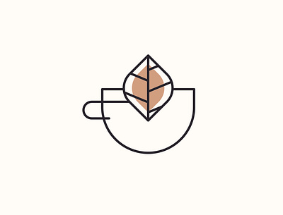 coffee shop logo fill stroke graphic design leaf line art logo orgenic