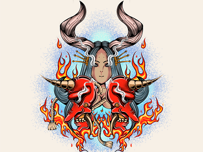 devil woman graphic design illustration