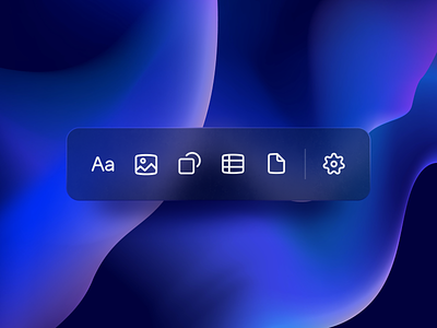Toolbar action blur clean dark dark ui design flat glass iconography icons tool toolbar ui