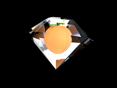 Peaches 3d blender clean dark design diamond peach