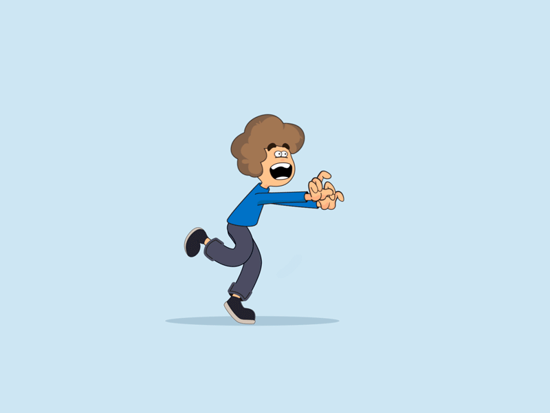 Runy Run 2d 3d after effects agency animation blue c4d calendar character design flat frame by frame gif illustration motion runcycle