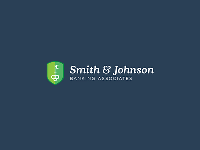 Smith and Johnson logo ampersand bank breakfast club corporate identity key logo mark serif shield