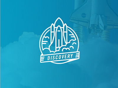 Discovery badge discovery icon illustration shuttle space