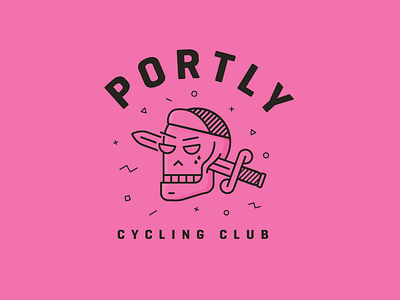 Cycle Club Kit bicycle bike cycling dagger jersey kit line illustration pink portly skull