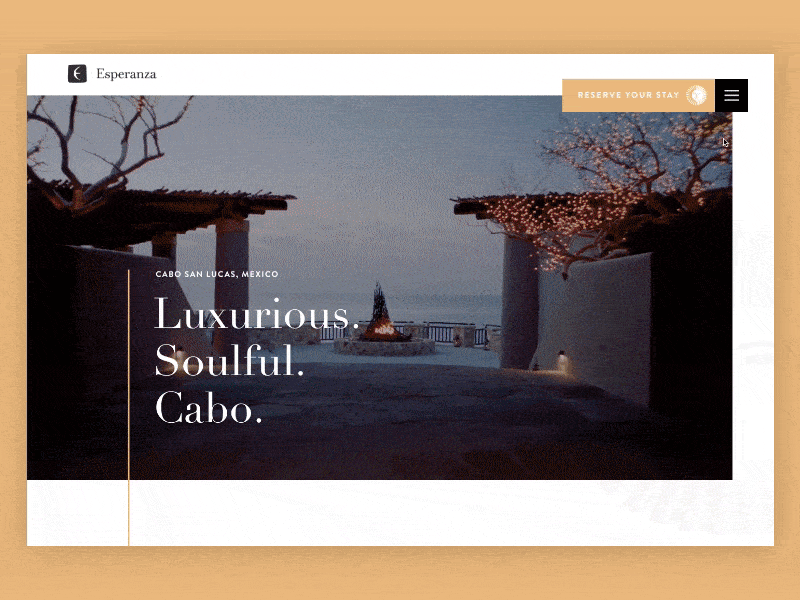 Luxurious. Soulful. Cabo interaction prototype web