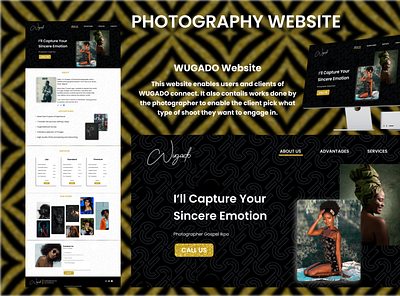 Photography Landing page UI Design branding design logo photography ui uiux