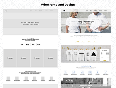 Wireframe and design of a landing page dashboard design landing page wireframe