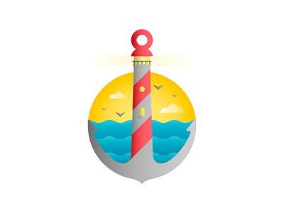 Lighthouse ⚓️ anchor creativity flat design idea illustration lighthouse minimal