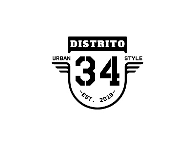 DISTRITO 34 badge brand idea logo minimal simple