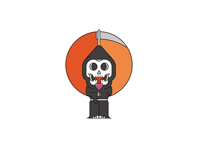 Trick or treat death flat design grim reaper halloween idea illustration minimal