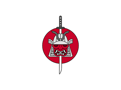 Last samurai flat design idea illustration japan minimal samurai warrior