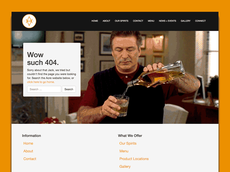 Acre Distillery and Coffeehouse - 404 Page