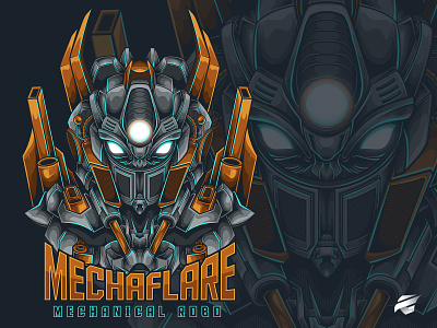 Mechaflare Mechanical Robo animal apparel art branding clothing darkart design futuristic graphic design illustration logo mechanical robo vector