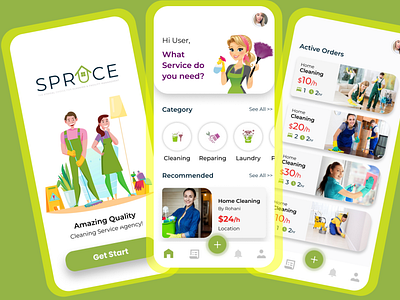 Cleaning Service Mobile App Design