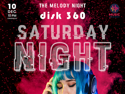 Saturday Party Night Social Media Flyer Design