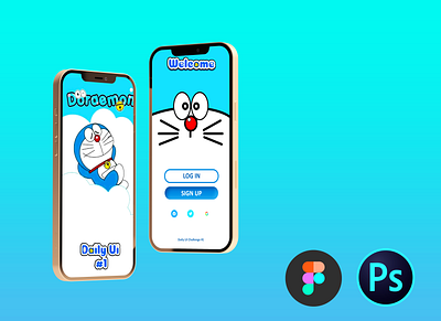 Doraemon World Sign Up Screen (Daily UI #1) app dailyui dailyui1 doraemon graphic design mobile ui ux