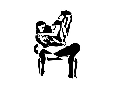 Eroticism black and white centaur chair couples design erotic eroticart illustration monochrome sexual vector