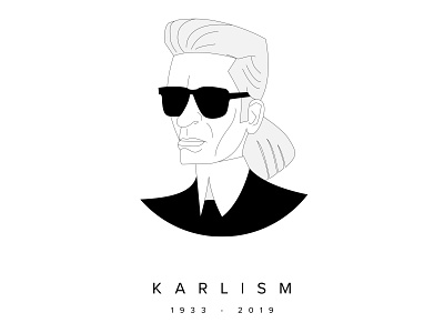 Karlism design fashion fashion designer illustration karl lagerfeld karlism legend monochrome tribute typography vector